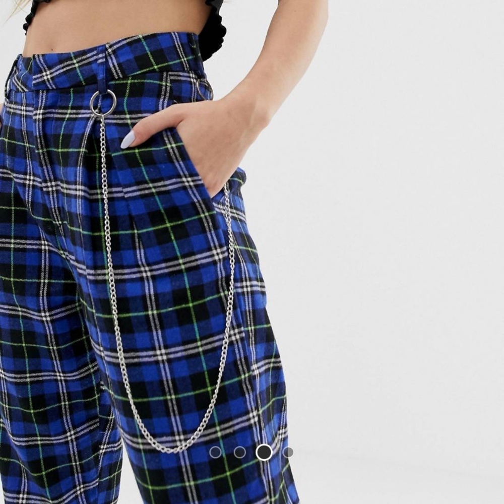 Daisy street cigarette cargo pants chain plaid - Picture 3 of 4